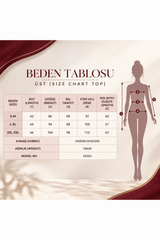 Kadın Tek Omuz Açık Metal Aksesuarlı Uzun Tül Kollu Viskon Bluz