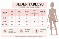 Kadın Yüksek Bel ve İnci Detaylı Paçası Yırtmaçlı İthal Krep Pantolon